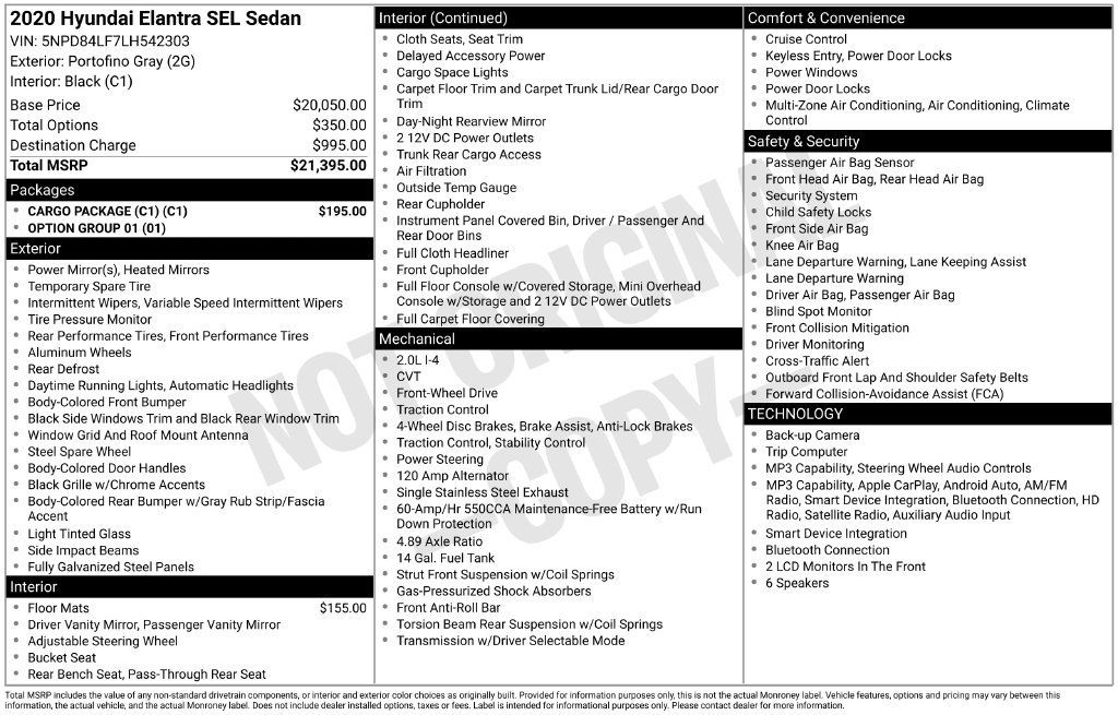Used 2020 Hyundai Elantra SEL w/ Cargo Package (C1) FWD image 32