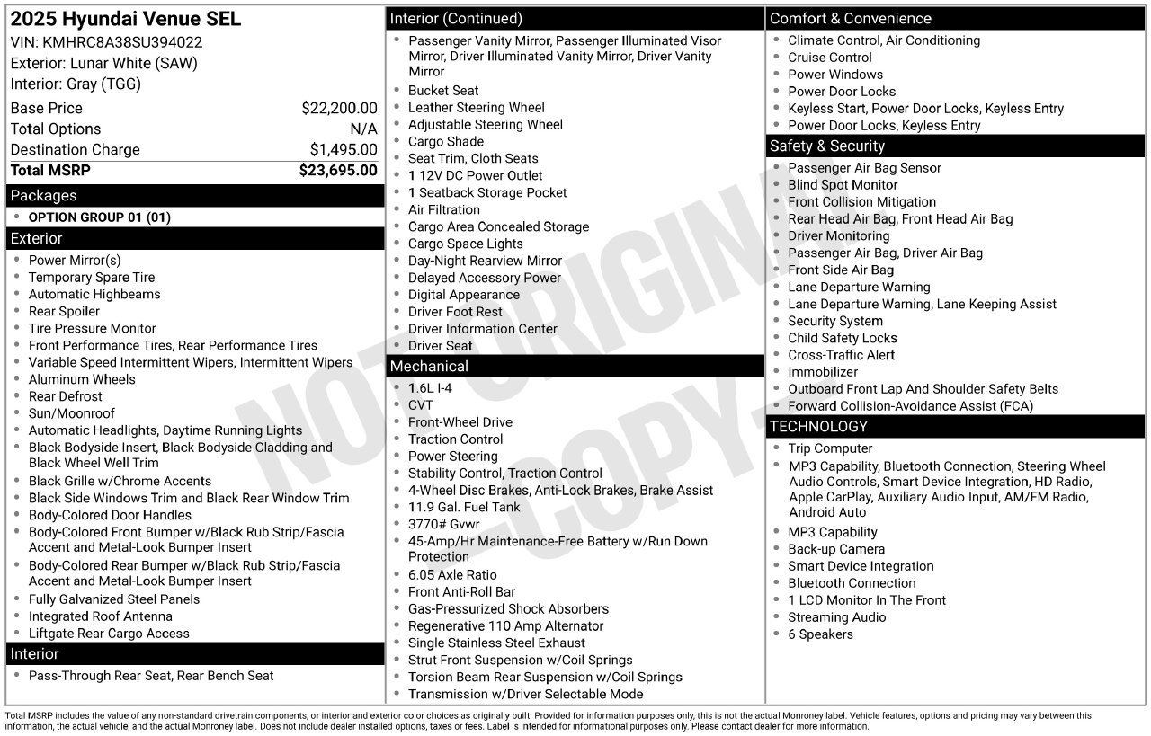 Used 2025 Hyundai Venue SEL FWD image 5