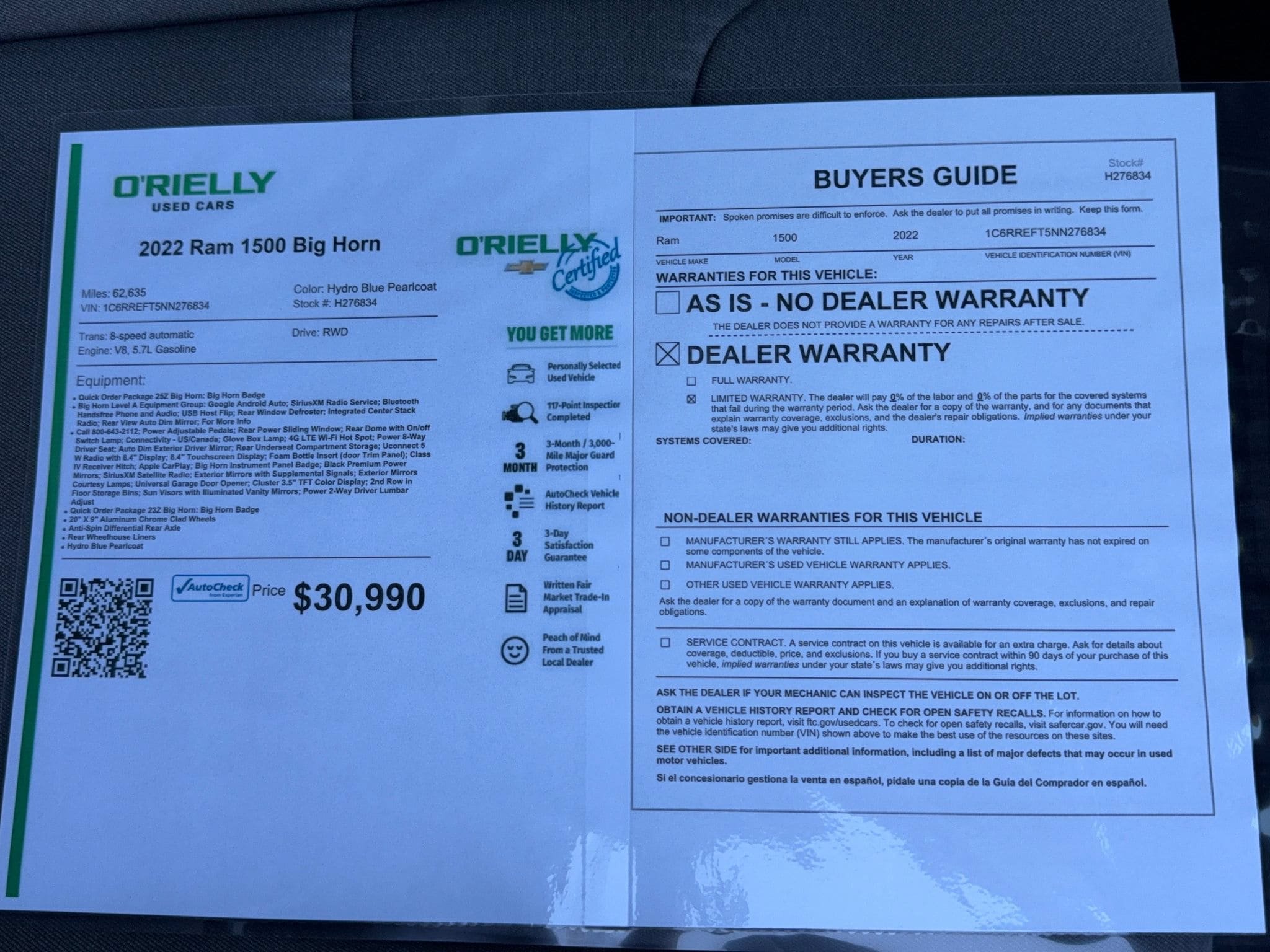 Used 2022 RAM 1500 Big Horn RWD image 38