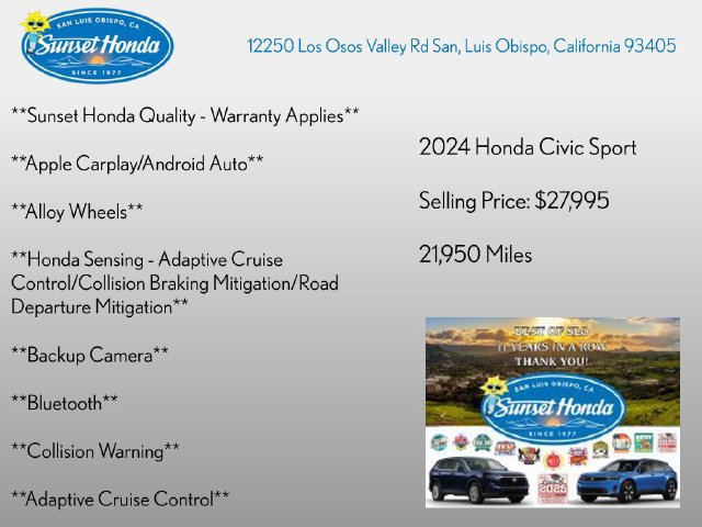 Used 2024 Honda Civic Sport image 2