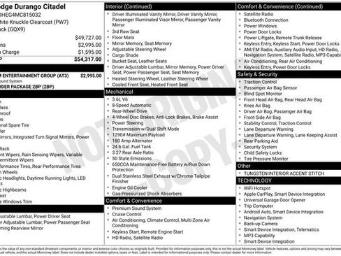 Used 2021 Dodge Durango Citadel w/ Premium Entertainment Group RWD image 2