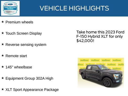 Certified 2023 Ford F150 XLT w/ Equipment Group 302A High image 22