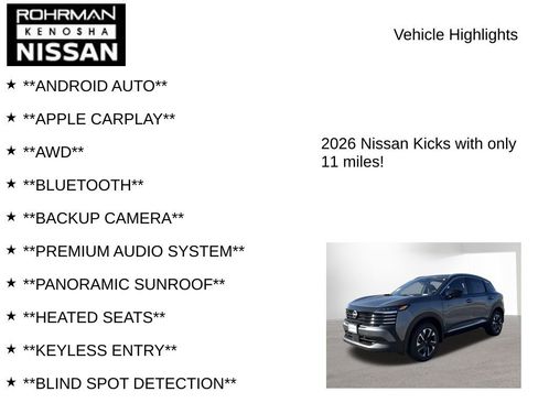 New 2026 Nissan Kicks SV w/ SV Premium Package AWD/4WD image 8