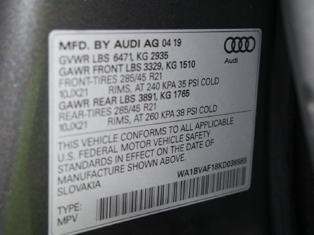 Used 2019 Audi Q8 Premium Plus w/ Premium Plus AWD/4WD image 9