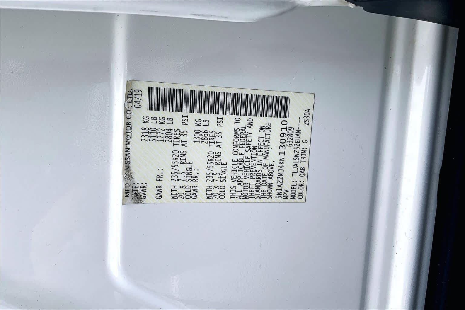 Used 2019 Nissan Murano Platinum w/ Cargo Package FWD image 32