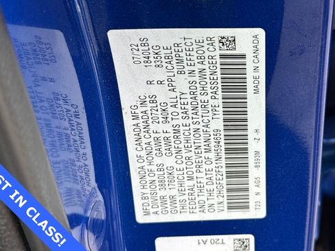 Used 2022 Honda Civic Sport image 28