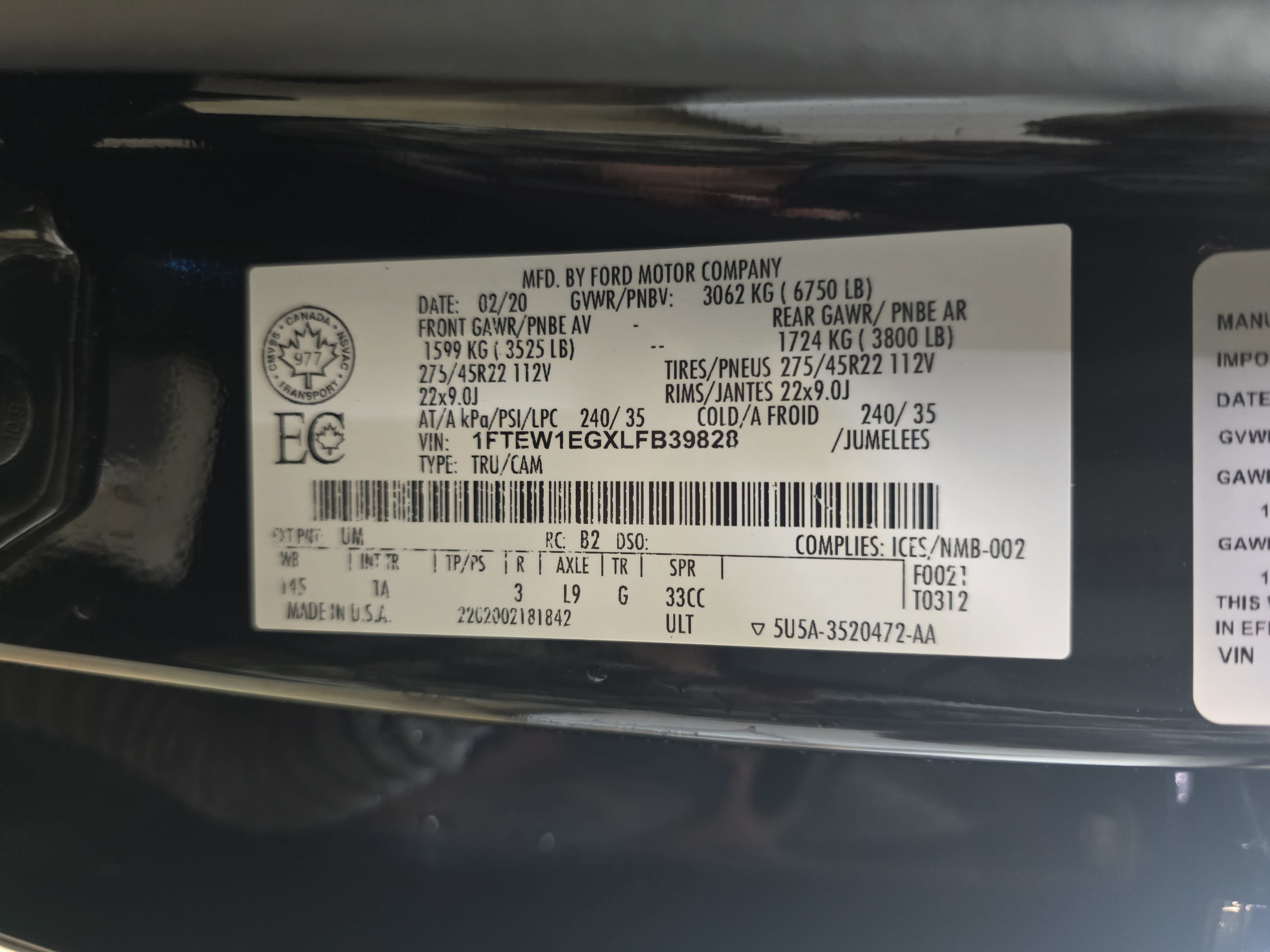 Used 2020 Ford F150 Limited AWD/4WD image 32