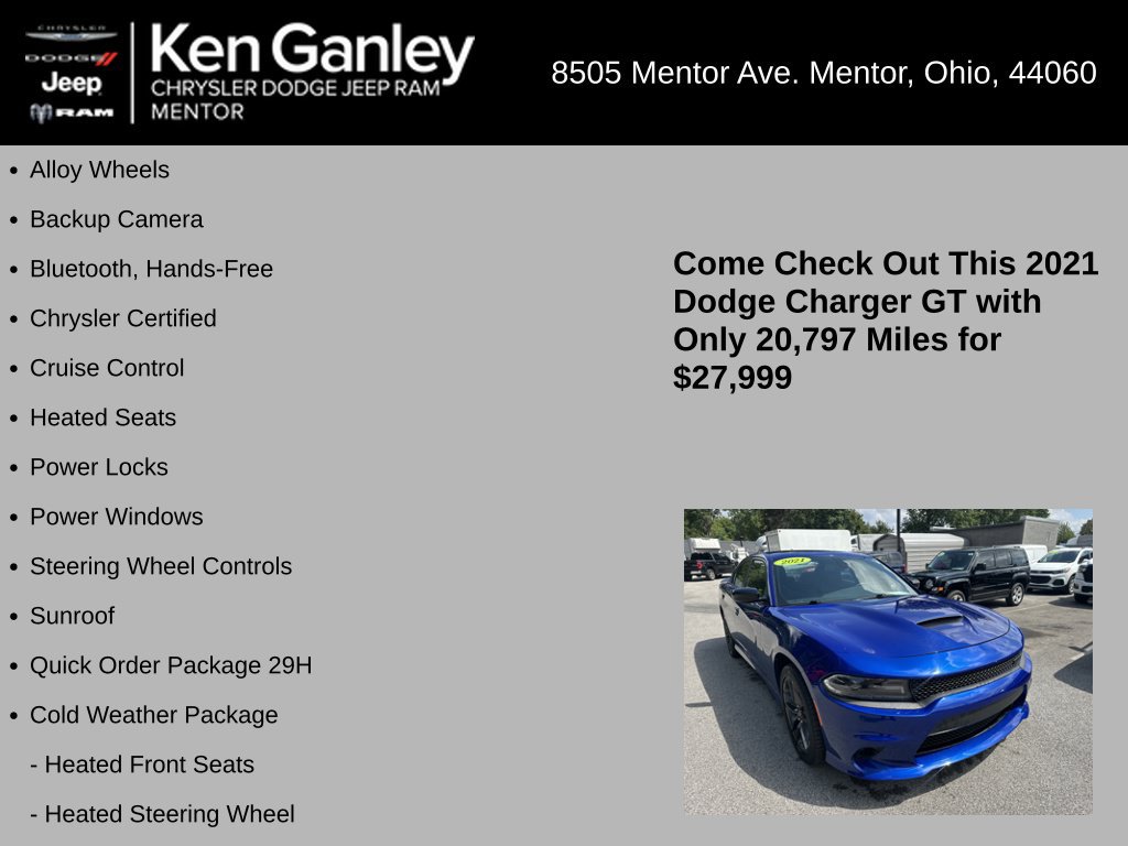 Certified 2021 Dodge Charger GT w/ Blacktop Package AWD/4WD image 5