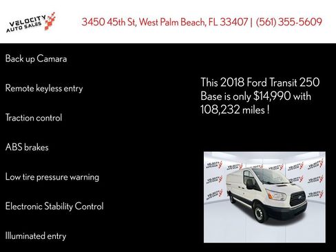 Used 2018 Ford Transit 250 3D Low Roof Cargo Van image 17