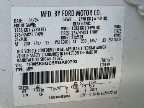 Used 2024 Ford Explorer ST w/ Equipment Group 401A AWD/4WD image 27
