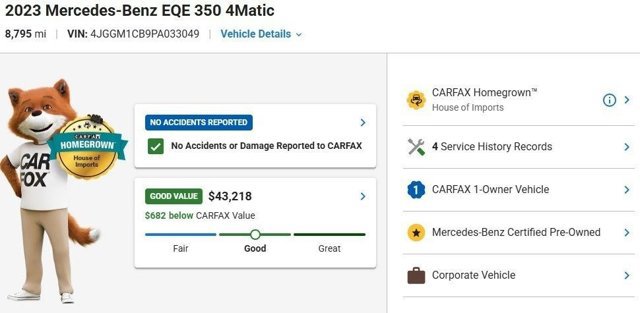 Certified 2023 Mercedes-Benz EQE 350+ 4MATIC SUV image 3
