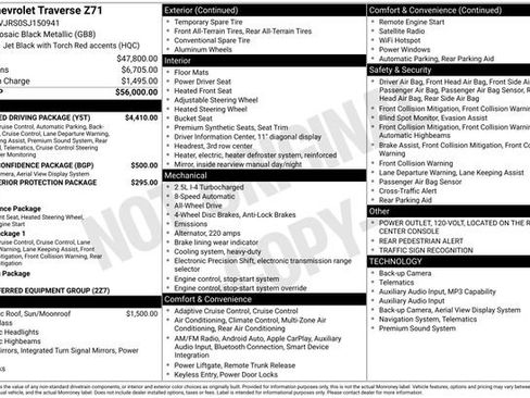 Used 2025 Chevrolet Traverse Z71 w/ Enhanced Driving Package AWD/4WD image 3