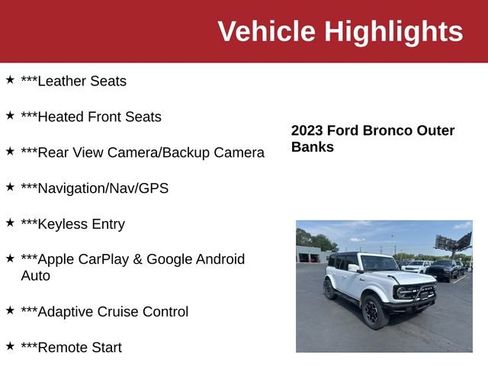 Used 2023 Ford Bronco Outer Banks AWD/4WD image 10