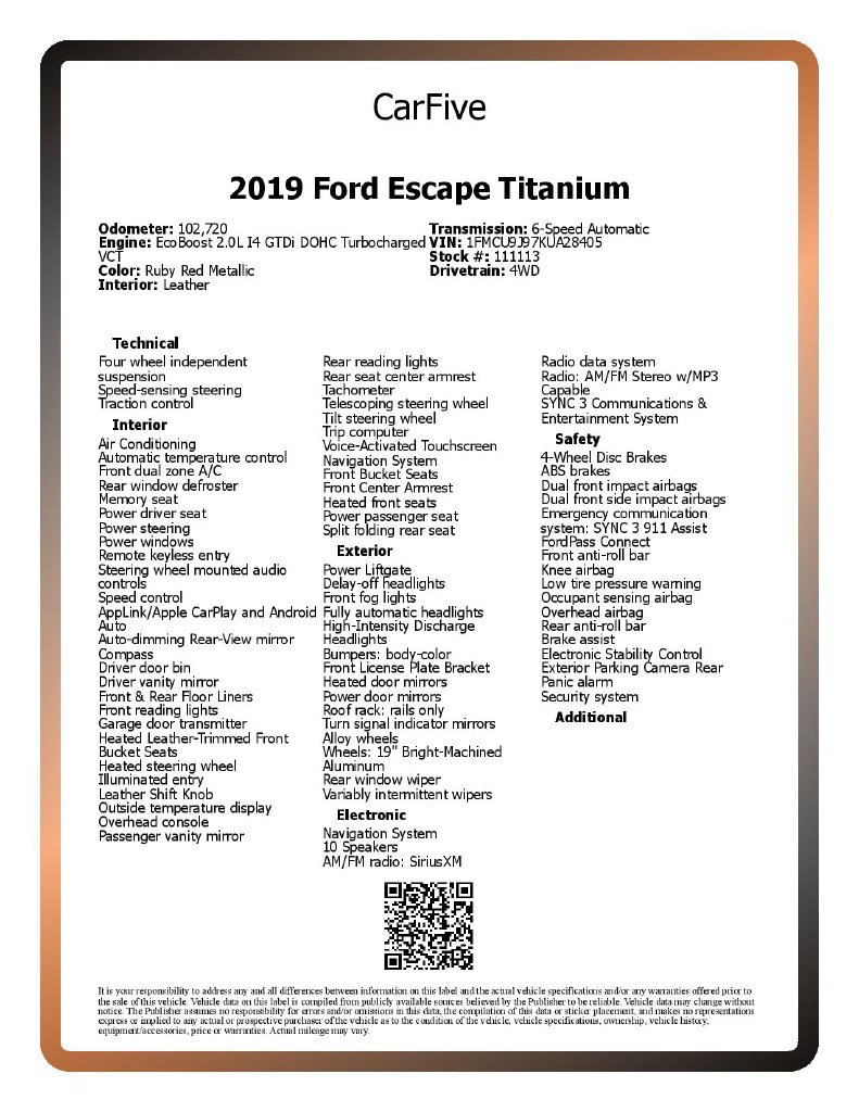 Used 2019 Ford Escape Titanium AWD/4WD image 29