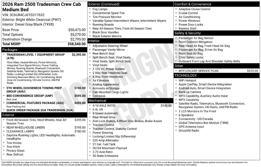 Used 2026 RAM 2500 Tradesman RWD image 8