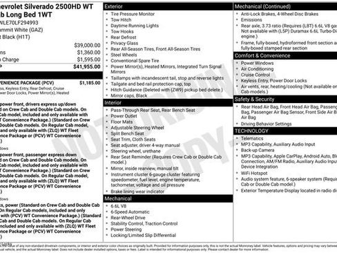 Used 2020 Chevrolet Silverado 2500 W/T w/ WT Convenience Package RWD image 1