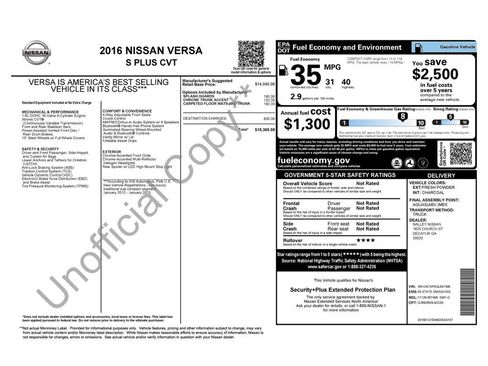 Used 2016 Nissan Versa S Plus FWD image 2