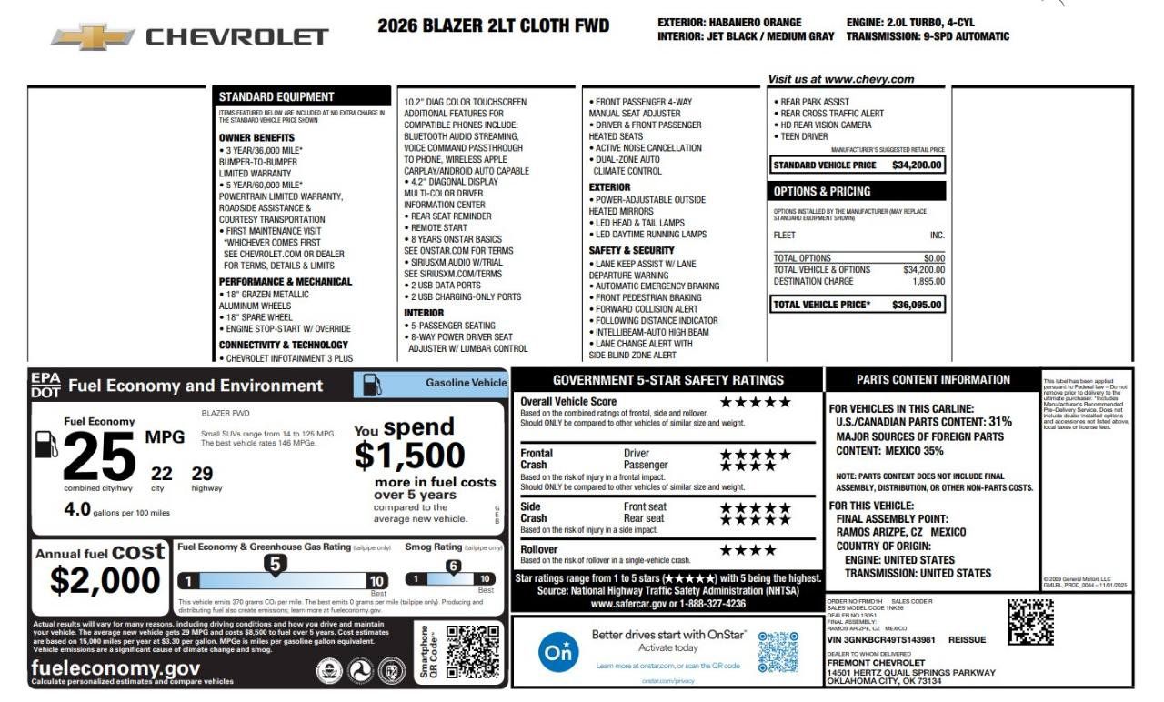 Used 2026 Chevrolet Blazer LT FWD image 3