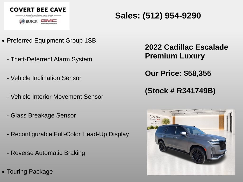 Used 2022 Cadillac Escalade Premium Luxury w/ Performance Package RWD image 19