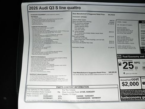 New 2026 Audi Q3 quattro 2.0T AWD/4WD image 25