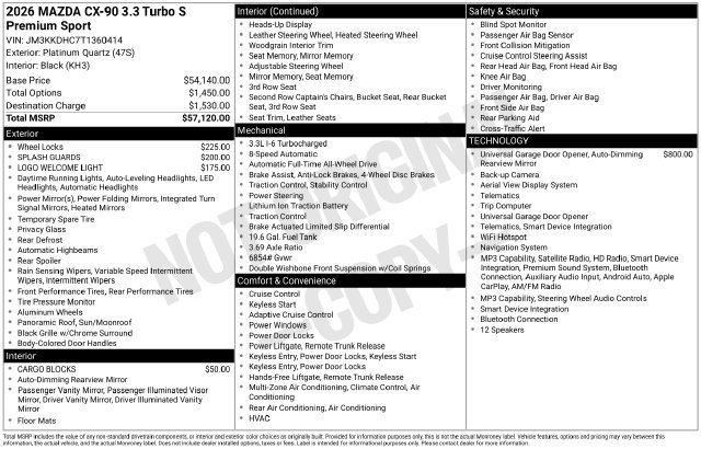 Certified 2026 MAZDA CX-90 3.3 Turbo S w/ Premium Package AWD/4WD image 35