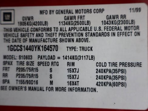 Used 2000 Chevrolet S10 Pickup LS w/ Preferred Equipment Group image 35