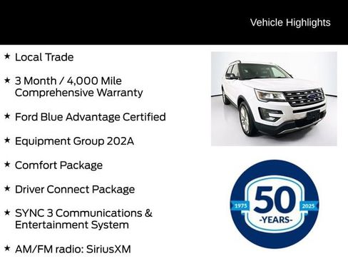 Certified 2017 Ford Explorer XLT w/ Equipment Group 202A image 6