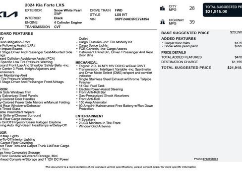 Used 2024 Kia Forte LXS FWD image 3
