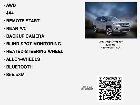 Used 2020 Jeep Compass Limited w/ Safety & Security Group AWD/4WD image 7