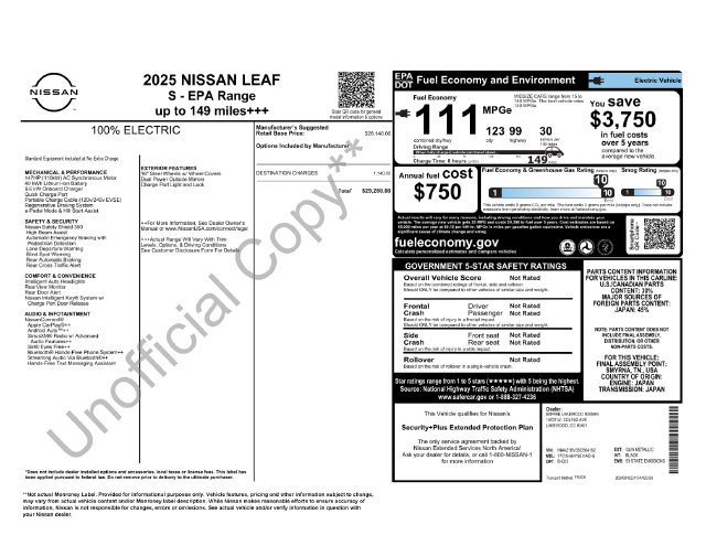 Certified 2025 Nissan Leaf S FWD image 6