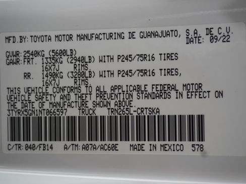 Used 2022 Toyota Tacoma SR w/ SX Package RWD image 23