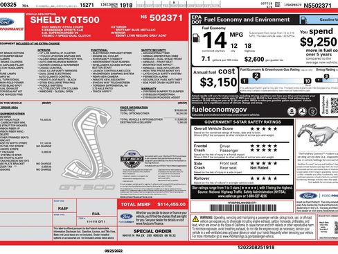 Used 2022 Ford Mustang Shelby GT500 w/ Carbon Fiber Track Pack image 4