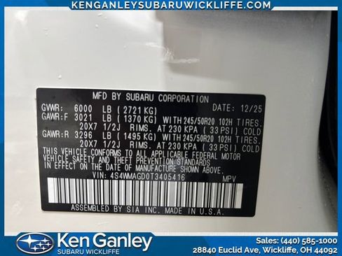 Certified 2026 Subaru Ascent Limited AWD/4WD image 28
