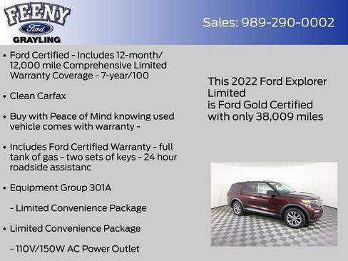 Certified 2022 Ford Explorer Limited AWD/4WD image 4