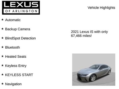 Used 2021 Lexus IS 300 w/ Accessory Package RWD image 8