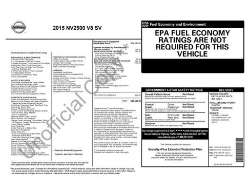 Used 2015 Nissan NV 2500 SV w/ Technology Package RWD image 3