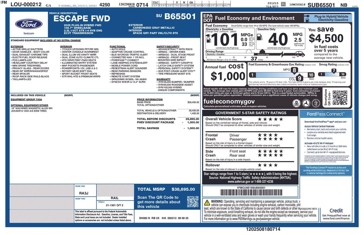 Certified 2025 Ford Escape SE FWD image 35