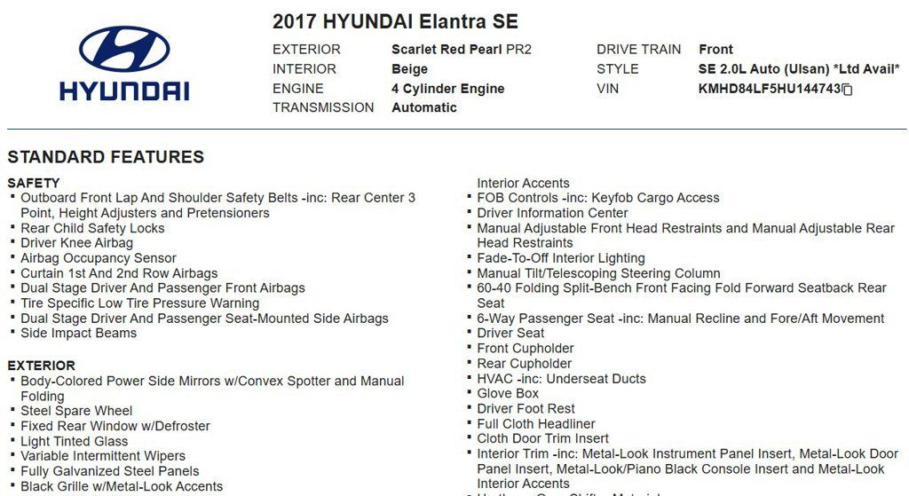 Used 2017 Hyundai Elantra SE FWD image 20