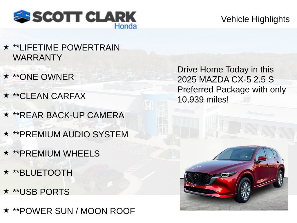 Used 2025 MAZDA CX-5 AWD 2.5 S w/ Preferred Package image 12