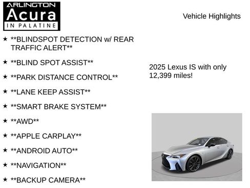 Used 2025 Lexus IS 350 F Sport w/ Accessory Package 2 AWD/4WD image 8