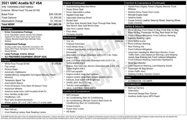 Used 2021 GMC Acadia SLT FWD image 7