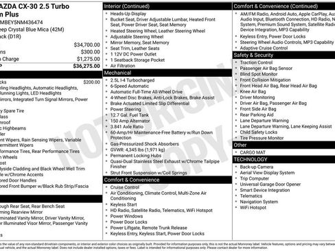Used 2022 MAZDA CX-30 2.5 Turbo w/ Premium Plus Pkg image 40