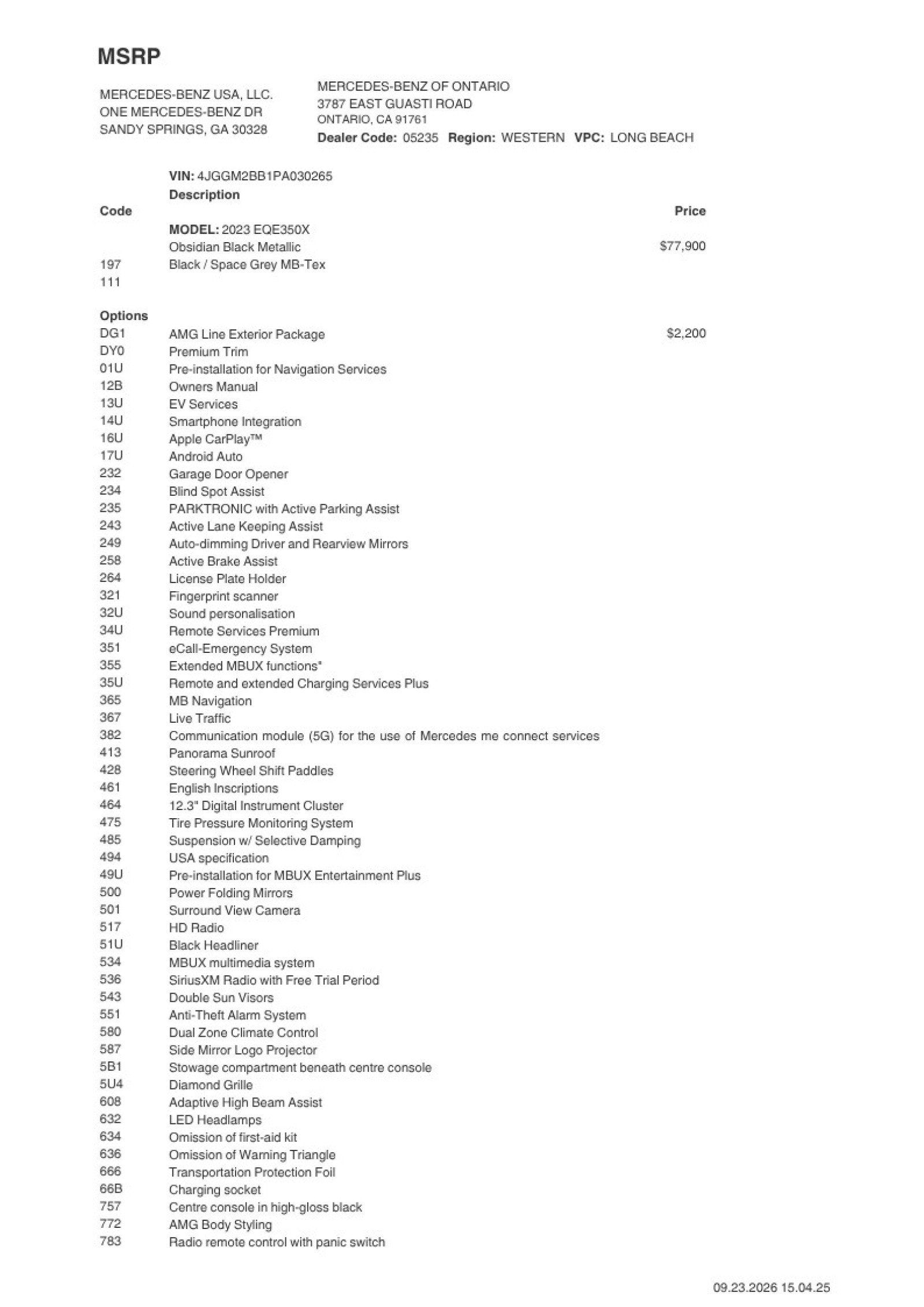 Certified 2023 Mercedes-Benz EQE 350+ SUV image 2