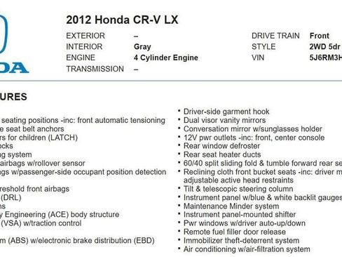 Used 2012 Honda CR-V LX image 17