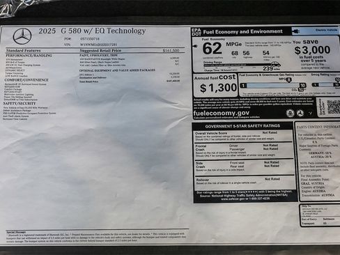 New 2025 Mercedes-Benz G 580 w/ EQ Technology image 37