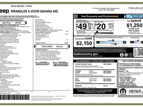 Used 2025 Jeep Wrangler Unlimited Sahara image 2