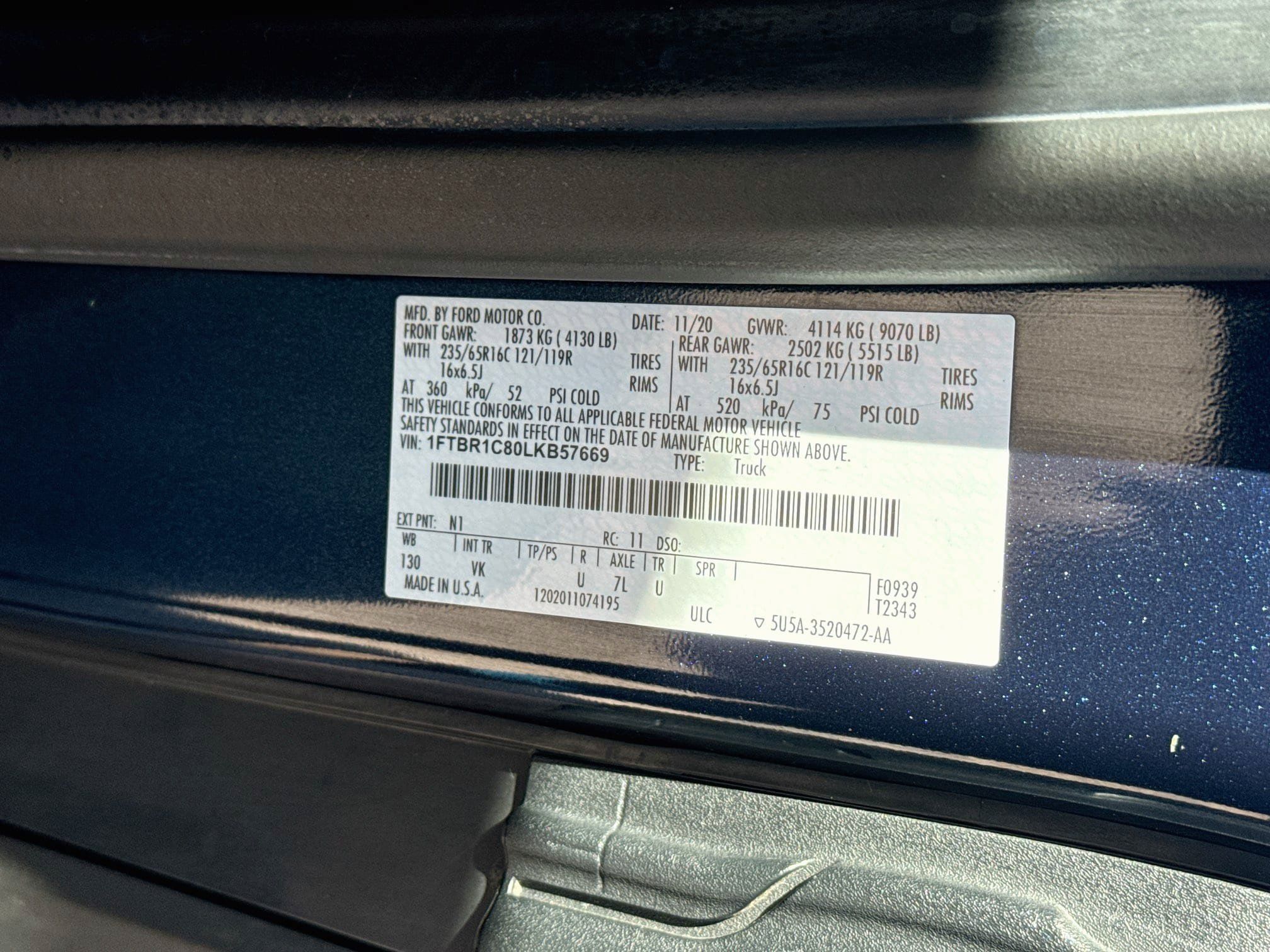 Used 2020 Ford Transit 250 Medium Roof w/ Load Area Protection Package RWD image 3