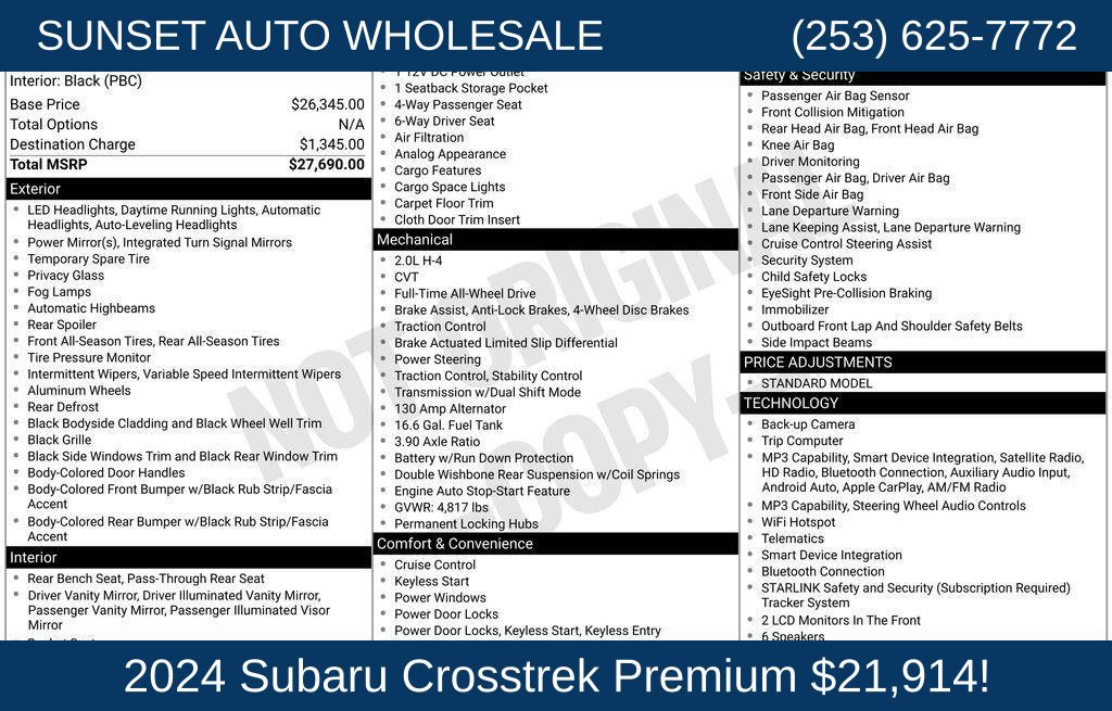 Used 2024 Subaru Crosstrek 2.0i Premium AWD/4WD image 43