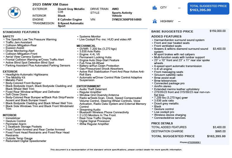 Used 2023 BMW XM AWD/4WD image 3