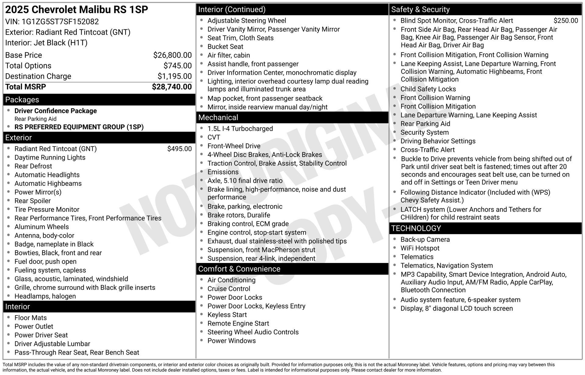 Used 2025 Chevrolet Malibu RS FWD image 3